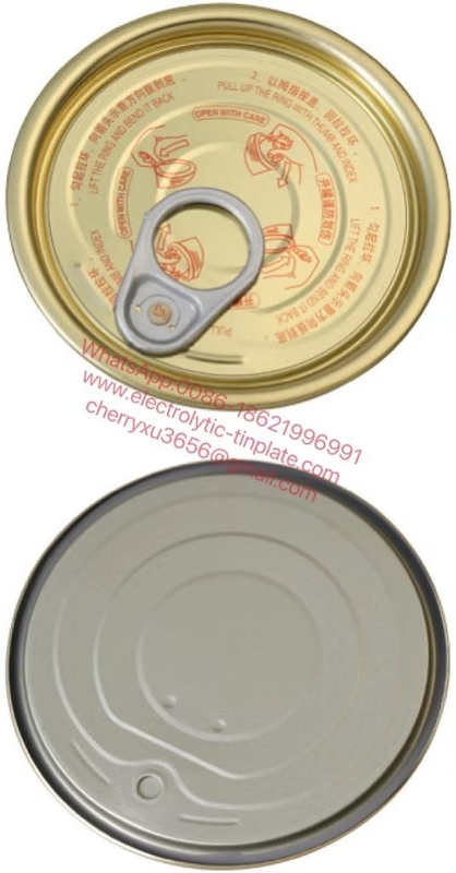 Καπάκι 99mm μετάλλων κασσίτερου αντίστασης σκουριάς χρυσό EOE καπάκι διαμέτρων για τα δοχεία τροφίμων