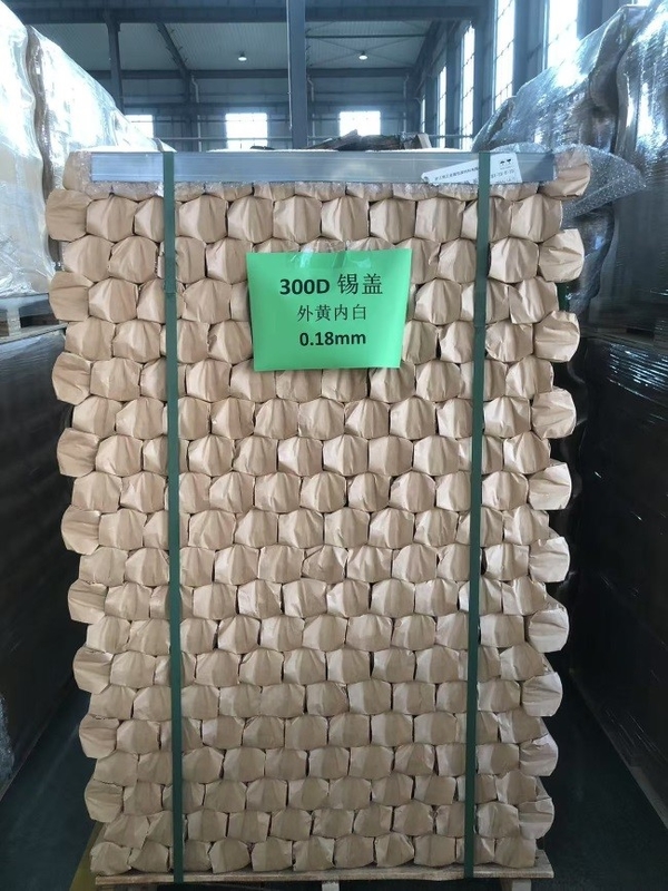 300# 73mm Διαμέτρου 0,18mm Επιχρισμένο Τροφικό Τσιμέντο Στρογγυλό Κάτω Κέπα Για Κουτιά Λαχανικών
