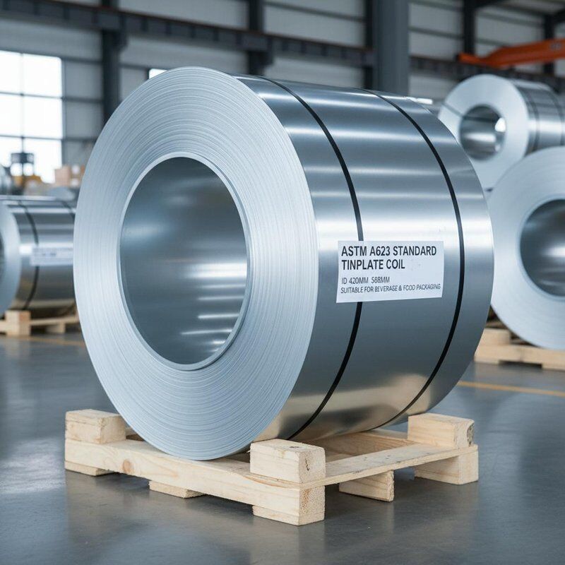 ASTM A623 Πρότυπο Πηνίο Λευκοσιδήρου Πηνίο Εσωτ. Διαμ. 420mm 508mm Σκληρότητα DR10 Κατάλληλο για Εφαρμογές Συσκευασίας Ποτών και Τροφίμων